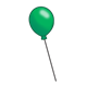 One Green Balloon on a string