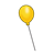 One Yellow Balloon Color PNG