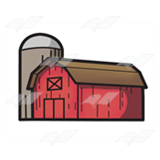 Red Barn and Gray Silo