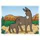 Donkeys in Desert jenny and foal