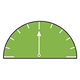 Dial Thermometer green, semicircle