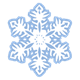 White Snowflake with blue outline