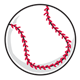 Baseball with crisscross stitches