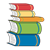 Stack of Five Books Color PNG