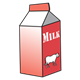 Red Milk Carton with cow on label