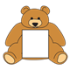 Brown Bear with blank sign