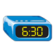 Blue Alarm Clock showing 6:30