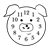 Pig Face Clock Line PNG