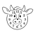 Cow Face Clock Line PNG