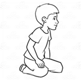 Boy Sitting on Knees
