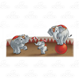 Three Circus Elephants