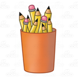 Orange Pencil Cup