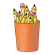 Orange Pencil Cup holding pencils