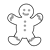 Gingerbread Man Line PNG