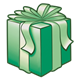 Dark Green Present with a green bow