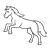 Gray Horse Line PNG