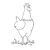 Crowing Rooster Line PNG