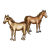 Two Brown Horses Color PNG