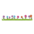 Row of Pansies Color PNG