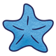 Blue Starfish with five appendages