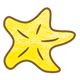 Yellow Starfish with five appendages