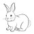 Sitting Brown Bunny Line PNG