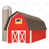 Red Barn and Brown Silo