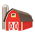 Red Barn and Brown Silo Color PNG