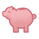 Pink Piggy Bank facing left
