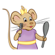 Girl Mouse with purple dress and yellow bow