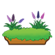 Brown Flower Box with greenery and two hyacinth plants