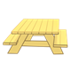 Yellow Picnic Table with side view