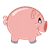 Round Pink Piggy Bank Color PNG