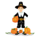 Pilgrim Boy with pumpkins