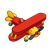 Red Biplane Color PNG