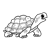 Green Turtle 2 Line PNG