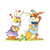 Two Happy Bunnies Color PDF