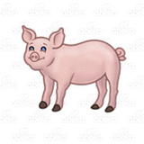 Standing Pink Pig