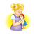 Girl Holding Doll Color PDF