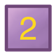 Purple Block square, with yellow number 2