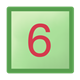 Green Block square, with red number 6