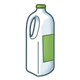 Milk Jug half gallon, has a green cap and label