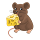 Little Brown Mouse holding cheese