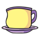 Teacup purple and yellow