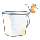 Silver Pail with mouse jumping out 