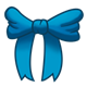 Blue Bow tied in a knot