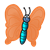 Orange Butterfly Color PNG