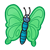 Green Butterfly Color PNG