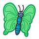 Green Butterfly blue body