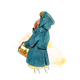 Little Girl in Blue Coat with hood on